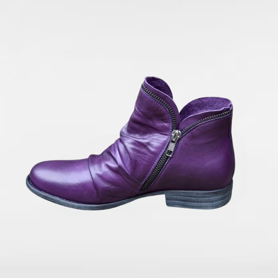 Victoria™ – Vegan Leather Boots with Practical Zipper