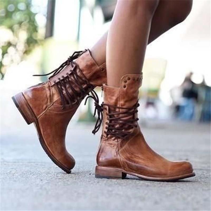 WYNONA™ - RUSTIC VEGAN LEATHER BOOTS