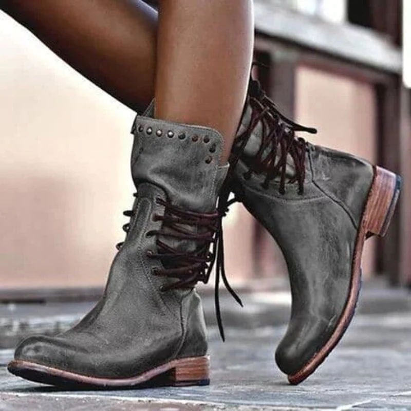 WYNONA™ - RUSTIC VEGAN LEATHER BOOTS