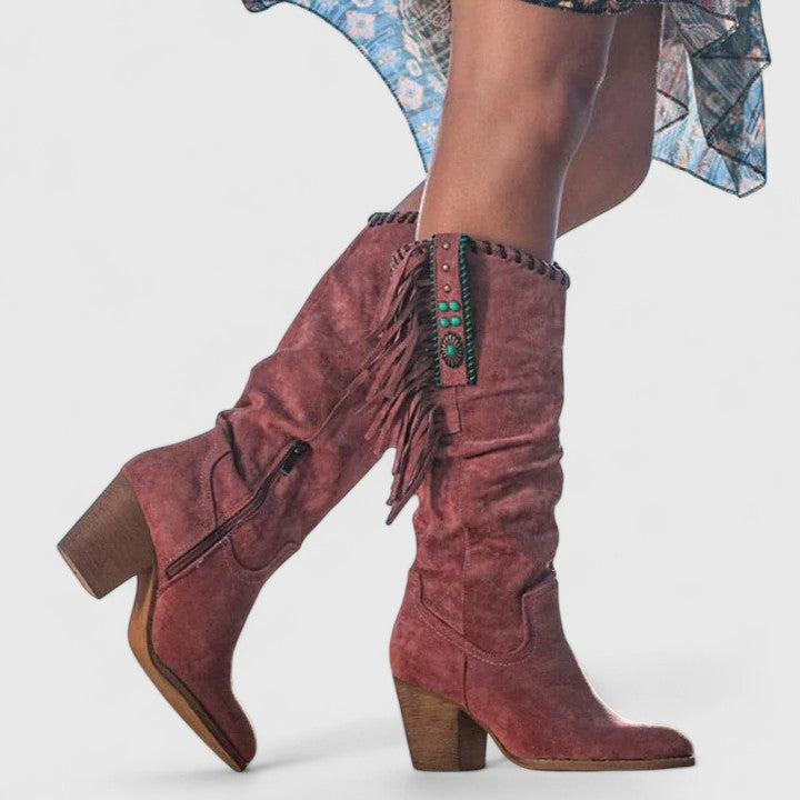 Indie™ - Orthopedic Suede Block Heeled Boots