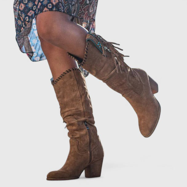 Indie™ - Orthopedic Suede Block Heeled Boots