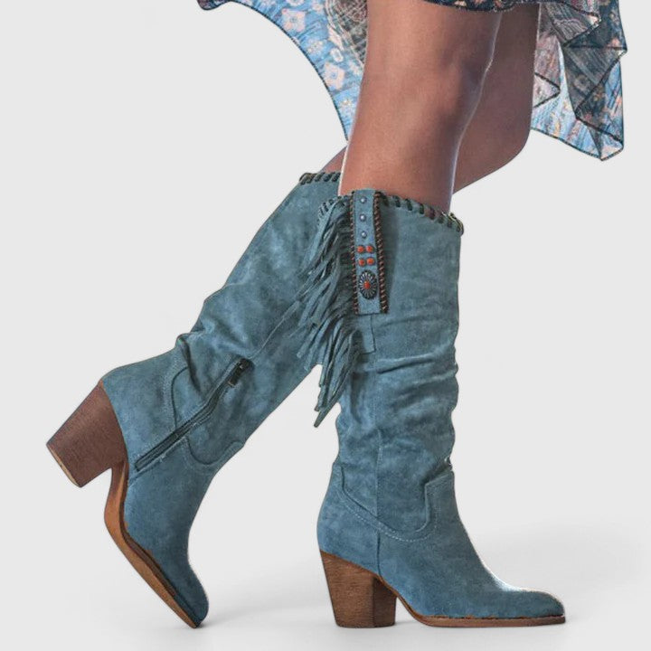 Indie™ - Orthopedic Suede Block Heeled Boots