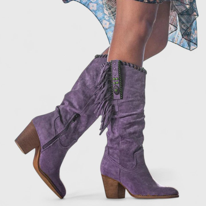 Indie™ - Orthopedic Suede Block Heeled Boots
