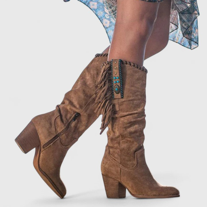 Indie™ - Orthopedic Suede Block Heeled Boots