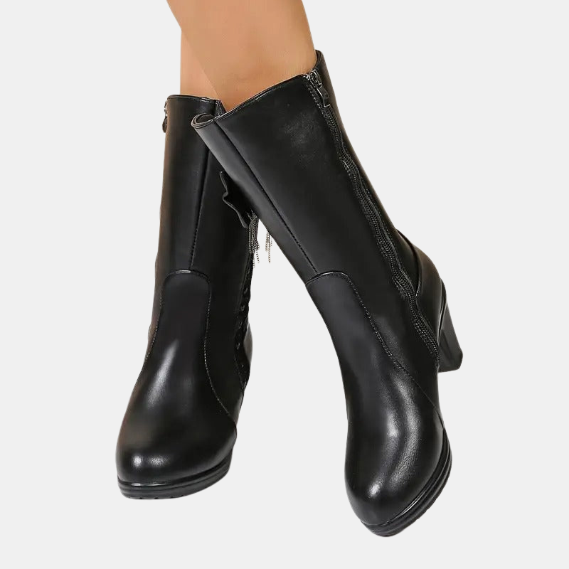 Natalia™ - Vintage Bow  Vegan Leather Boots