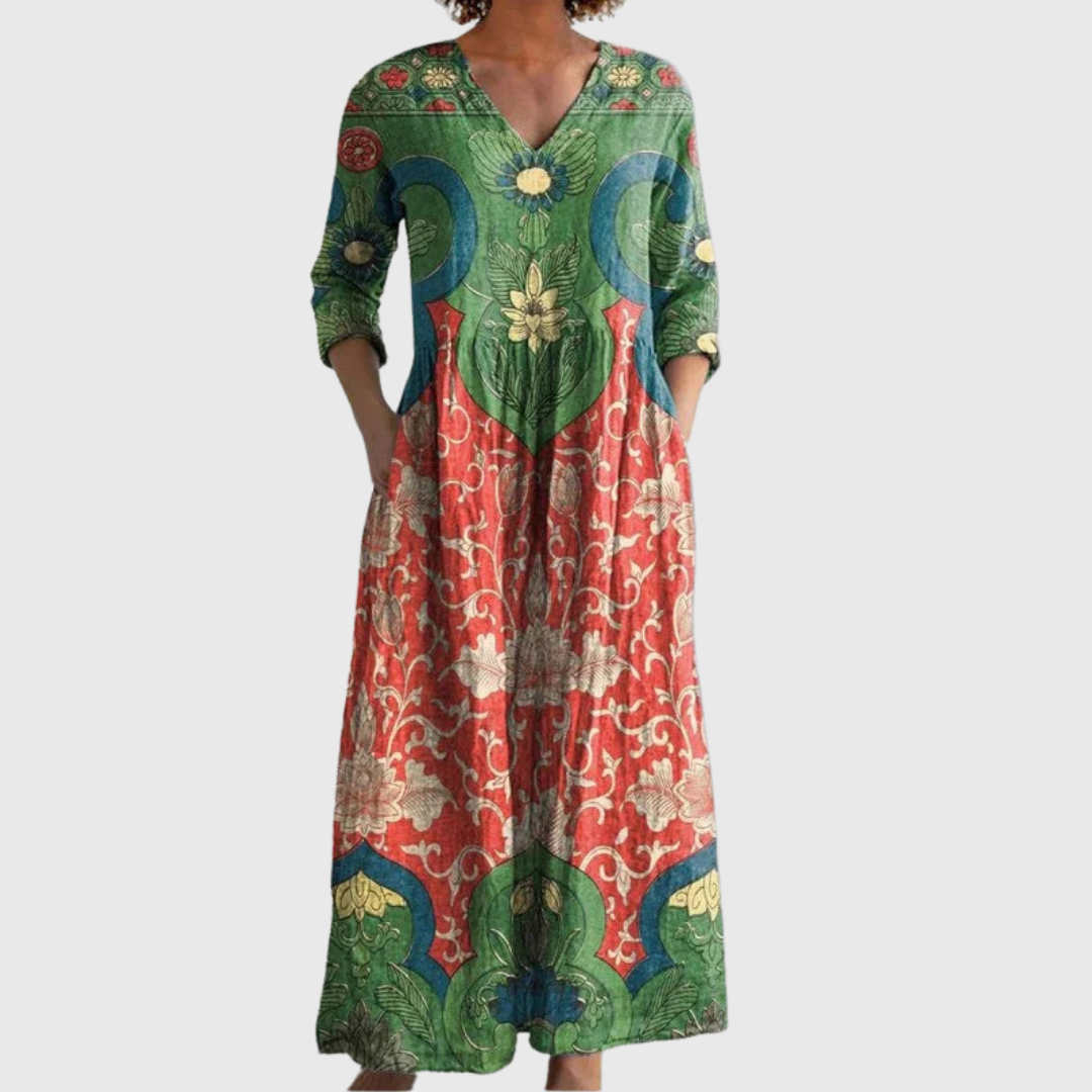 Lourdes™ – Romantic Vintage-Inspired Floral Maxi Dress
