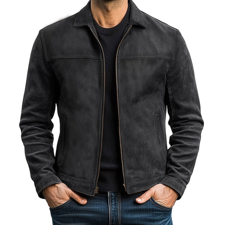 Nolan™ – Classic Zip-Up Vegan Leather Jacket for Men