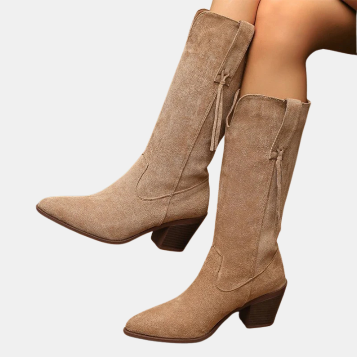 Remi™ - Retro Faux Suede Mid Calf Boots