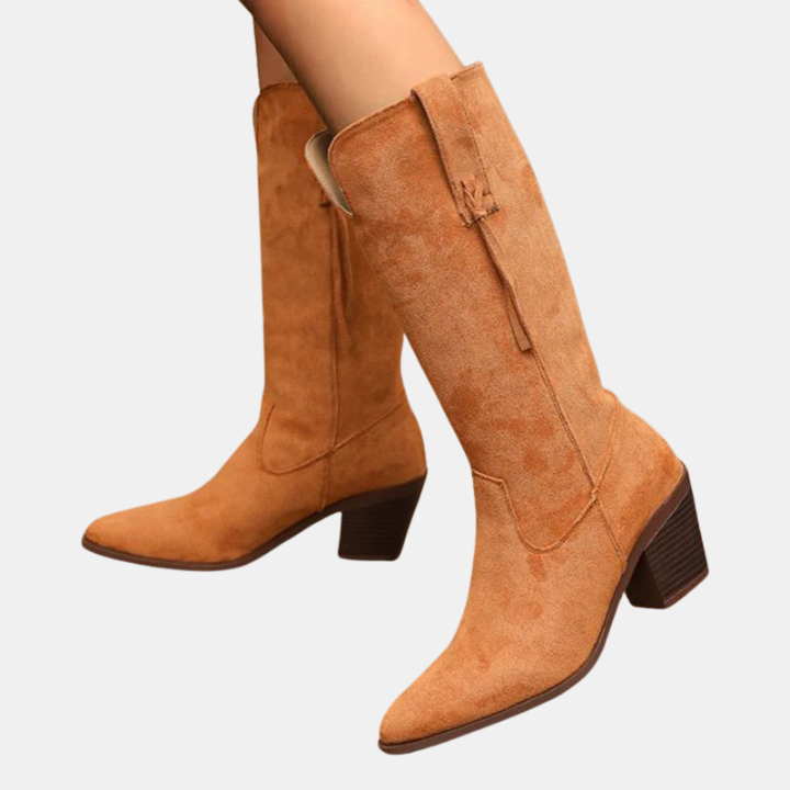 Remi™ - Retro Faux Suede Mid Calf Boots