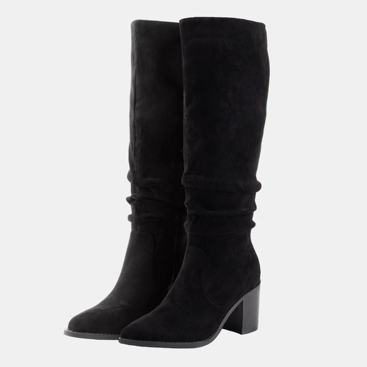 Noa™ - Knee-High Suede Block Heeled Boots