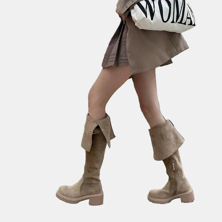 Livia™ - Over-the-Knee Suede Cowboy Boots