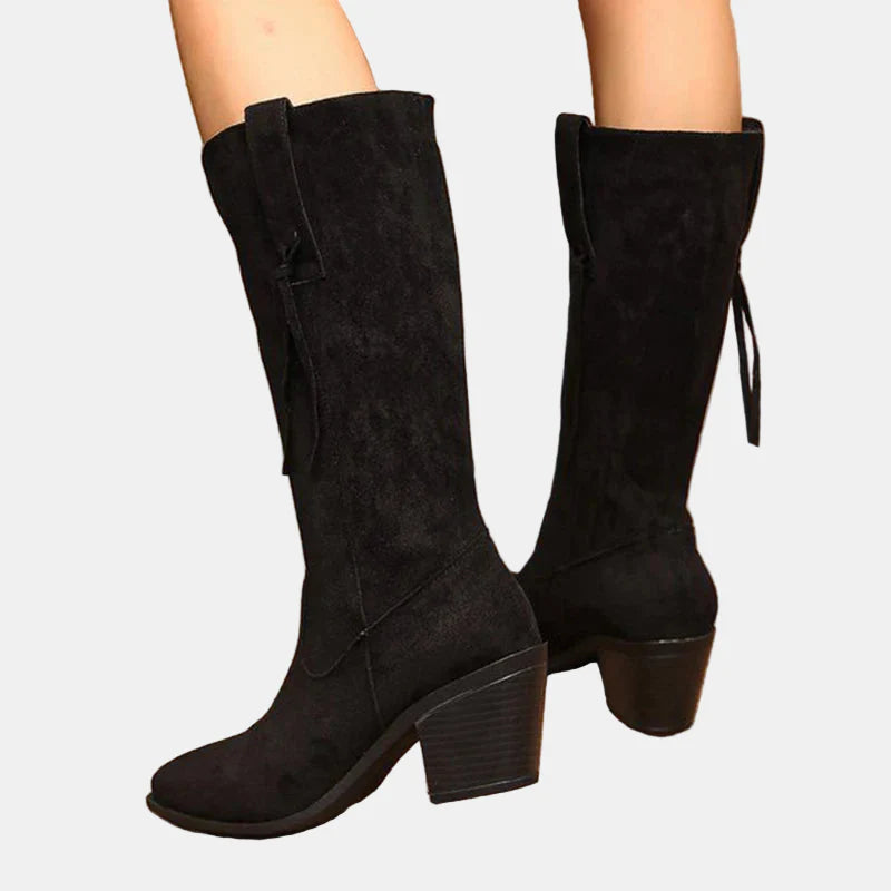 Remi™ - Retro Faux Suede Mid Calf Boots