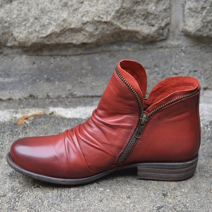Victoria™ – Vegan Leather Boots with Practical Zipper