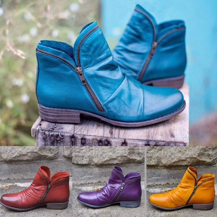 Victoria™ – Vegan Leather Boots with Practical Zipper