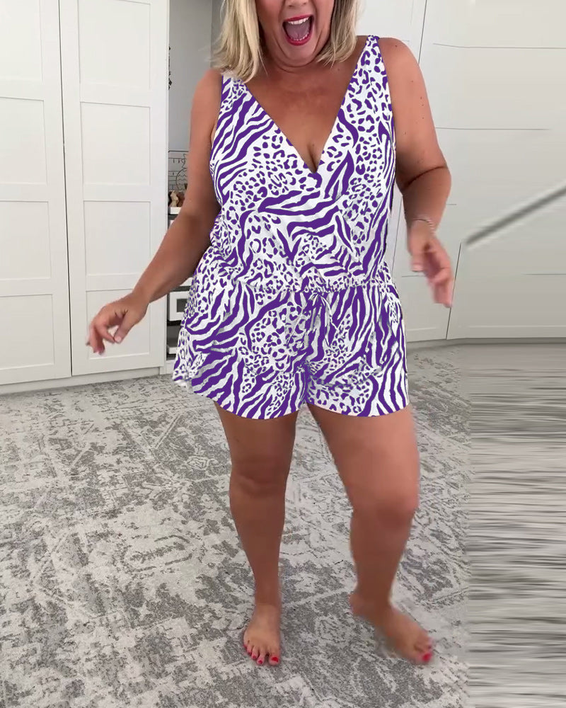 Shelley™ – Slim Fit Zebra Print One-Piece for Sun-Soaked Getaways