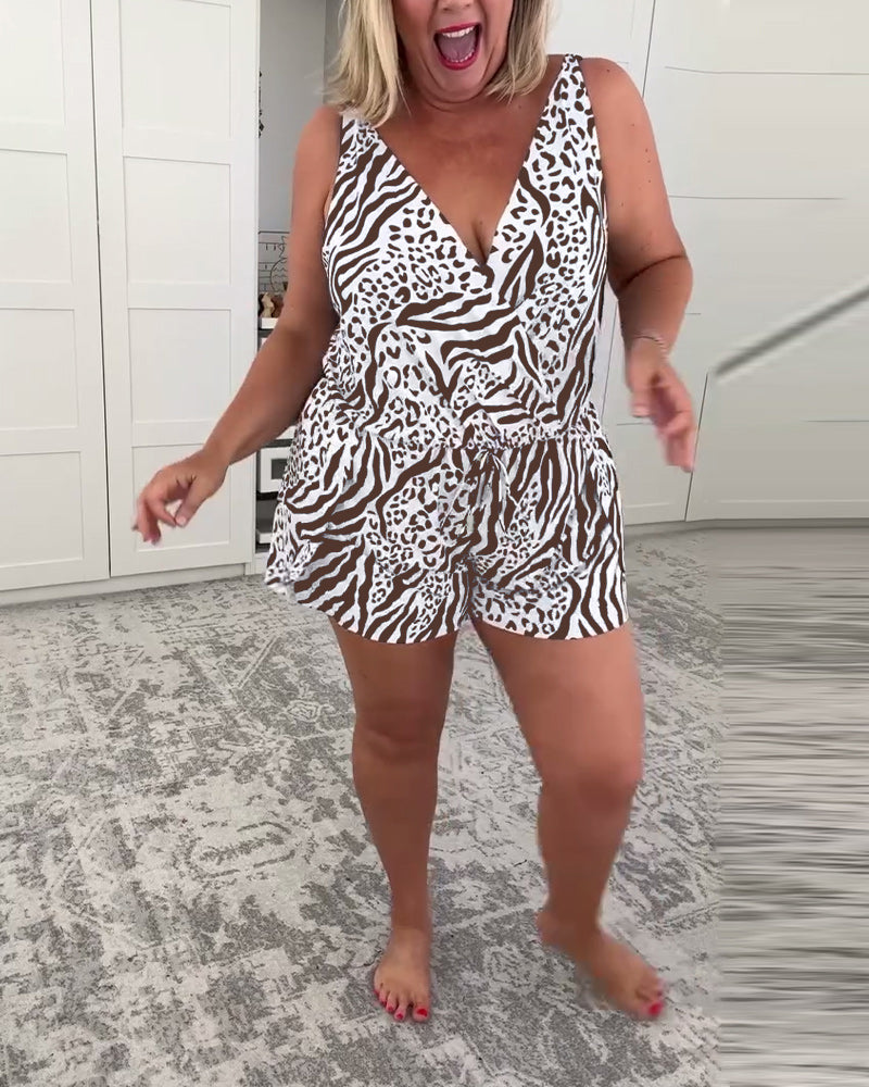Shelley™ – Slim Fit Zebra Print One-Piece for Sun-Soaked Getaways