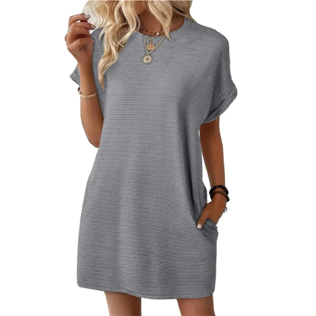 Mila™ – Casual Minimalist Round Neck Summer Dress