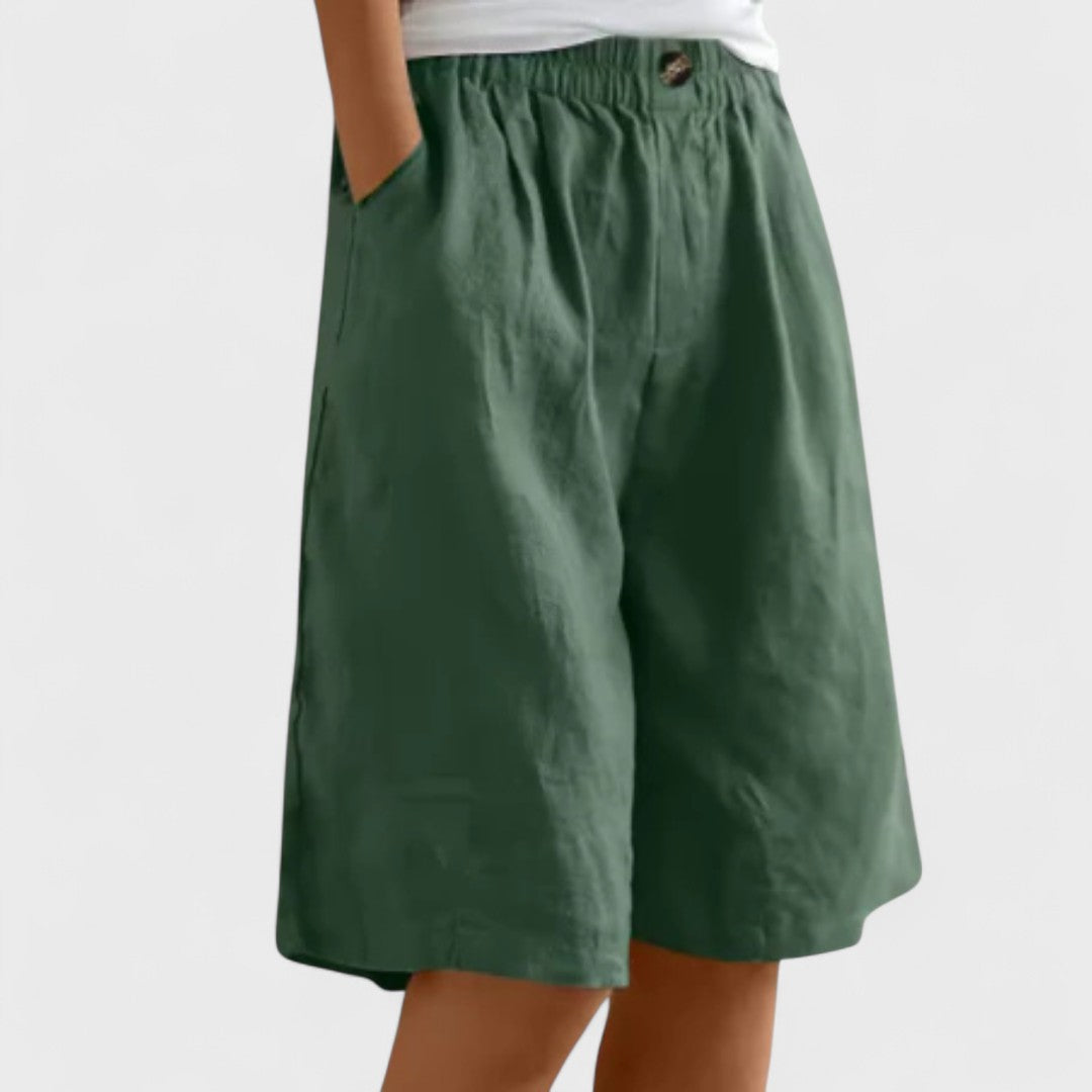 Amanda™ – Effortless Wide-Leg Linen Blend Shorts