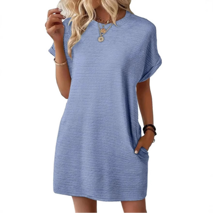 Mila™ – Casual Minimalist Round Neck Summer Dress
