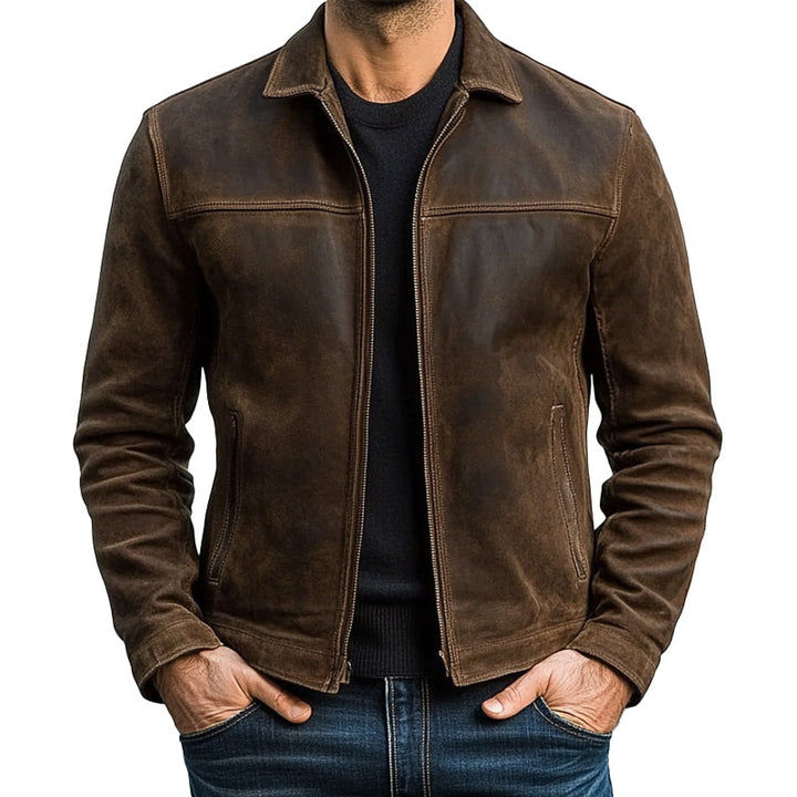 Nolan™ – Classic Zip-Up Vegan Leather Jacket for Men