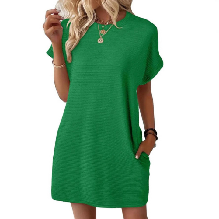 Mila™ – Casual Minimalist Round Neck Summer Dress