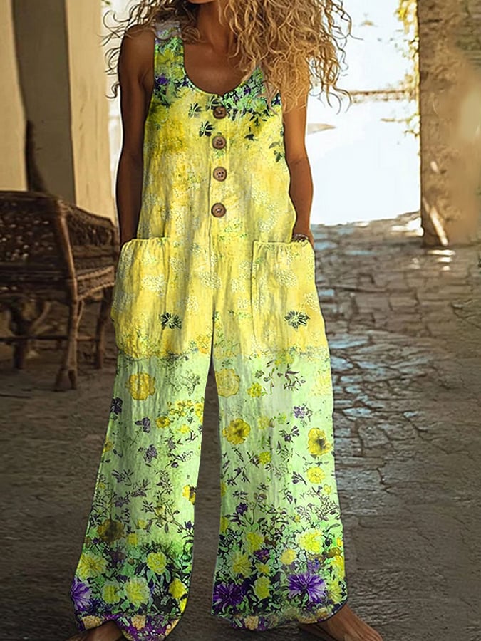 Violet | Vintage Floral Patchwork Jumpsuit