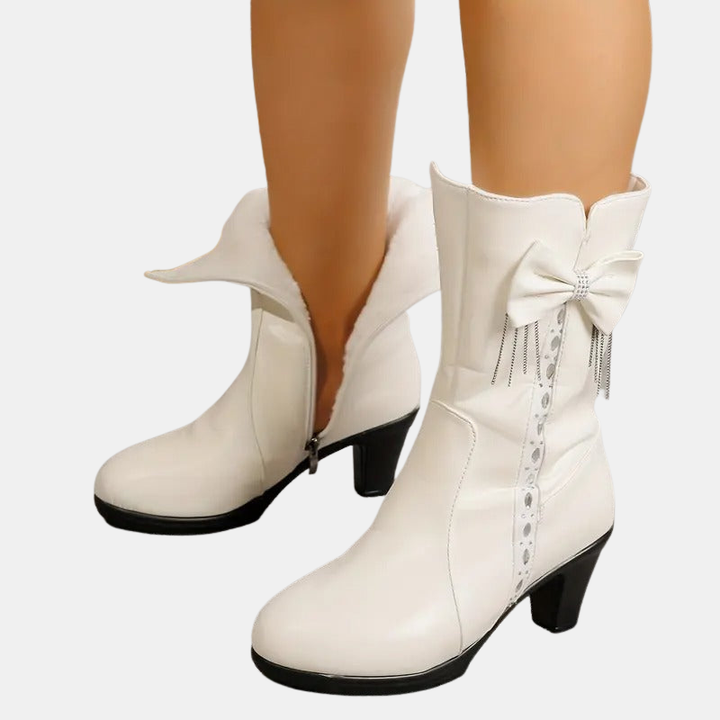Natalia™ - Vintage Bow  Vegan Leather Boots