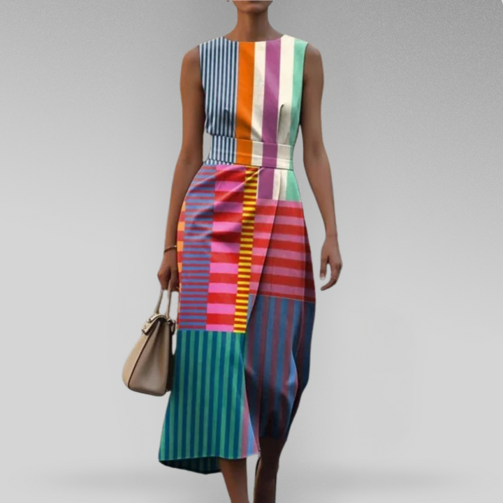 Eva – Geometric Midi Dress