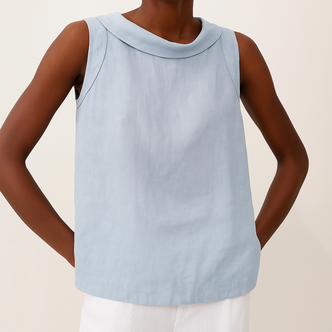 Hayley™ | Sleeveless Roll Collar Top