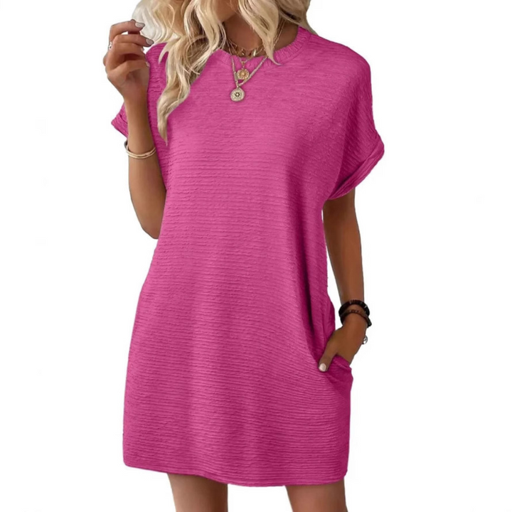 Mila™ – Casual Minimalist Round Neck Summer Dress