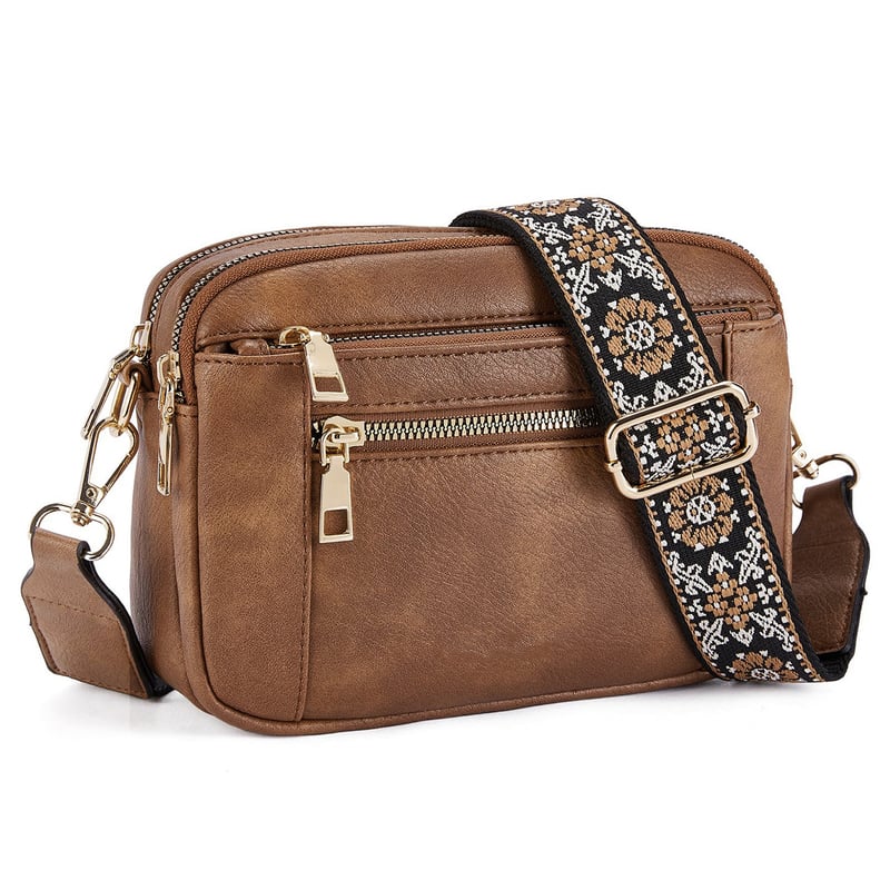 Lauren™ | Elegant Crossbody Bag with Patterned Adjustable Strap