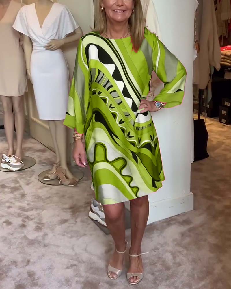 Lilliane™ | Printed Midi Dress