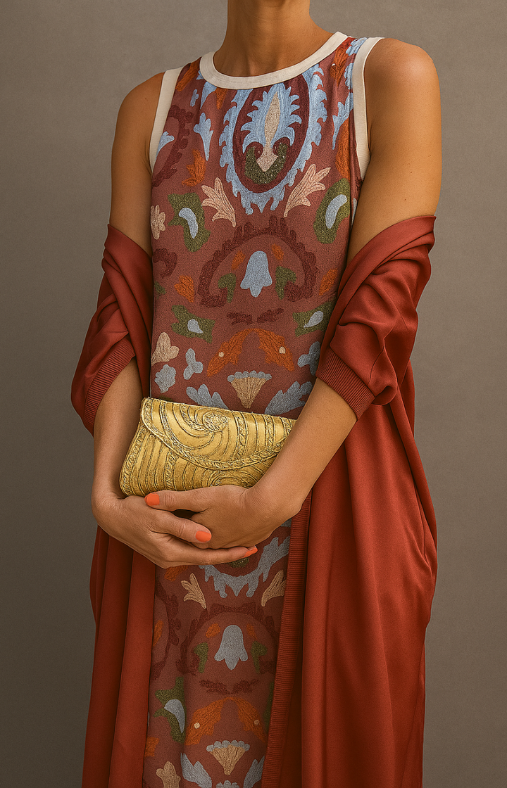 Lila™ – Elegant Flowy Long Dress with Matching Shawl for Special Occasions