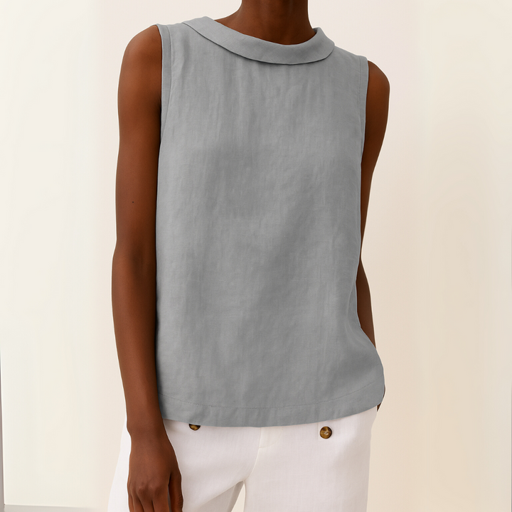 Hayley™ | Sleeveless Roll Collar Top