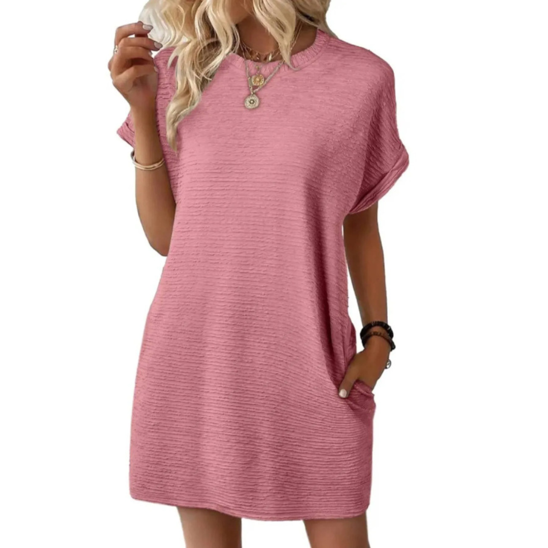 Mila™ – Casual Minimalist Round Neck Summer Dress