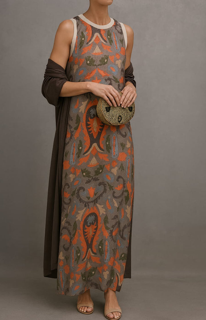 Lila™ – Elegant Flowy Long Dress with Matching Shawl for Special Occasions