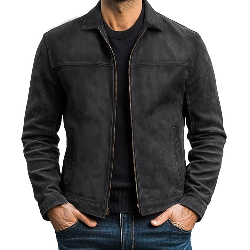 Nolan™ – Classic Zip-Up Vegan Leather Jacket for Men