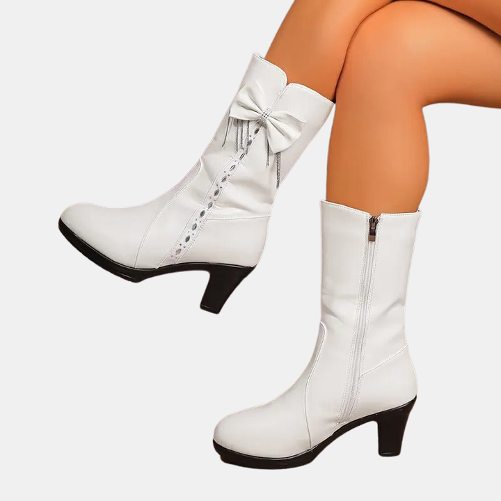 Natalia™ - Vintage Bow  Vegan Leather Boots