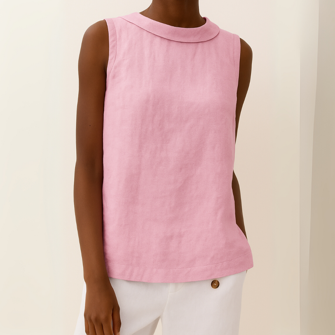 Hayley™ | Sleeveless Roll Collar Top