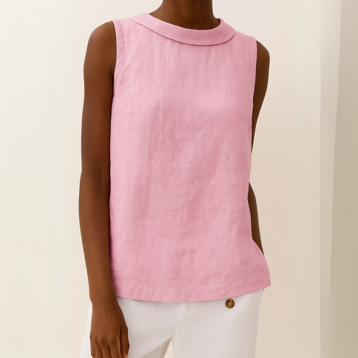 Hayley™ | Sleeveless Roll Collar Top