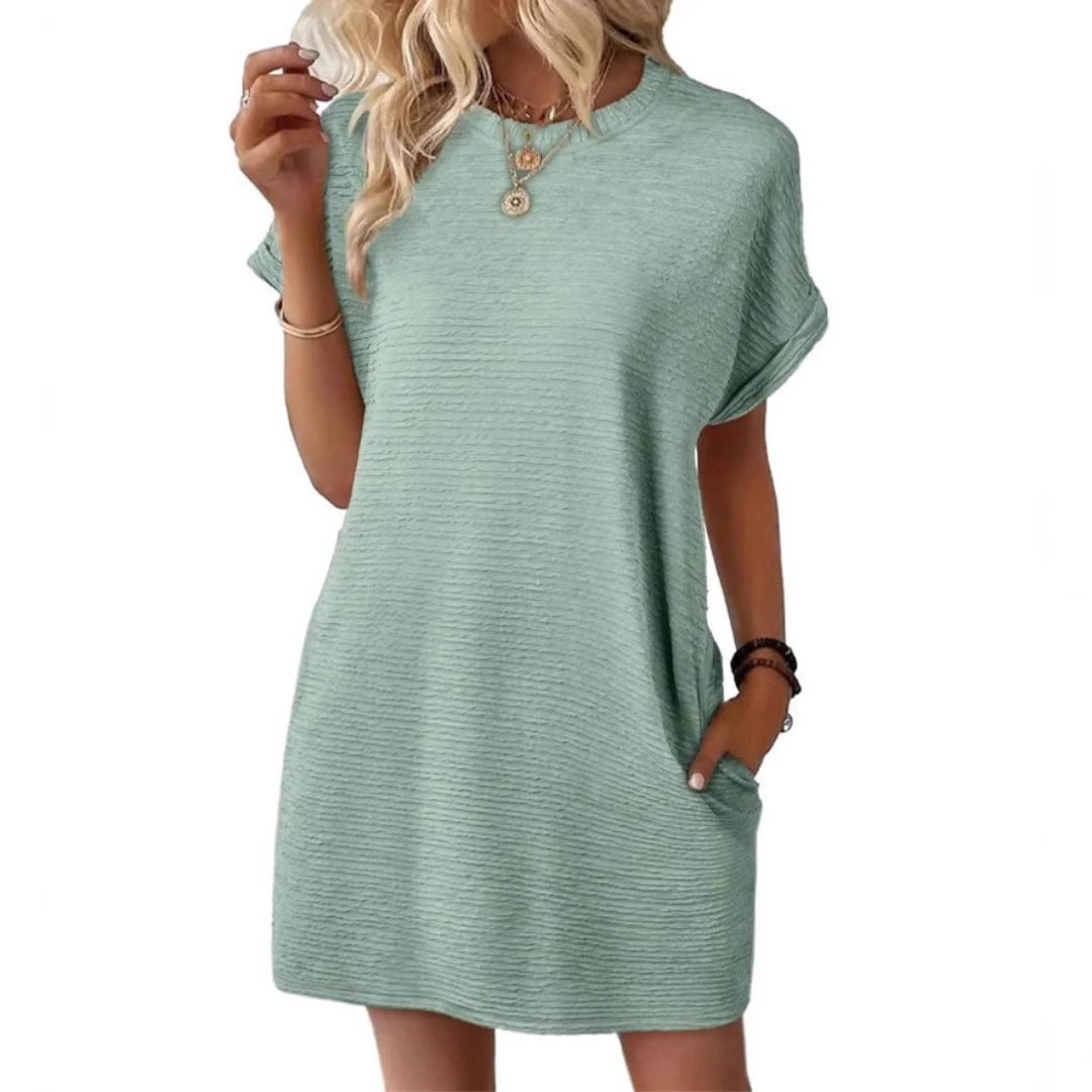Mila™ – Casual Minimalist Round Neck Summer Dress