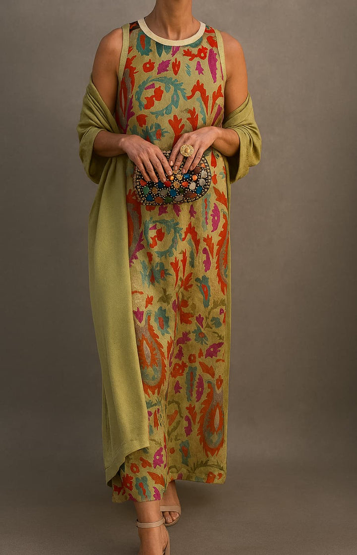 Lila™ – Elegant Flowy Long Dress with Matching Shawl for Special Occasions