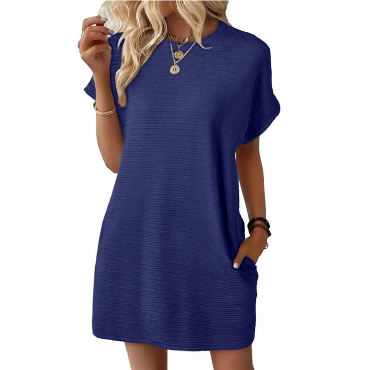 Mila™ – Casual Minimalist Round Neck Summer Dress