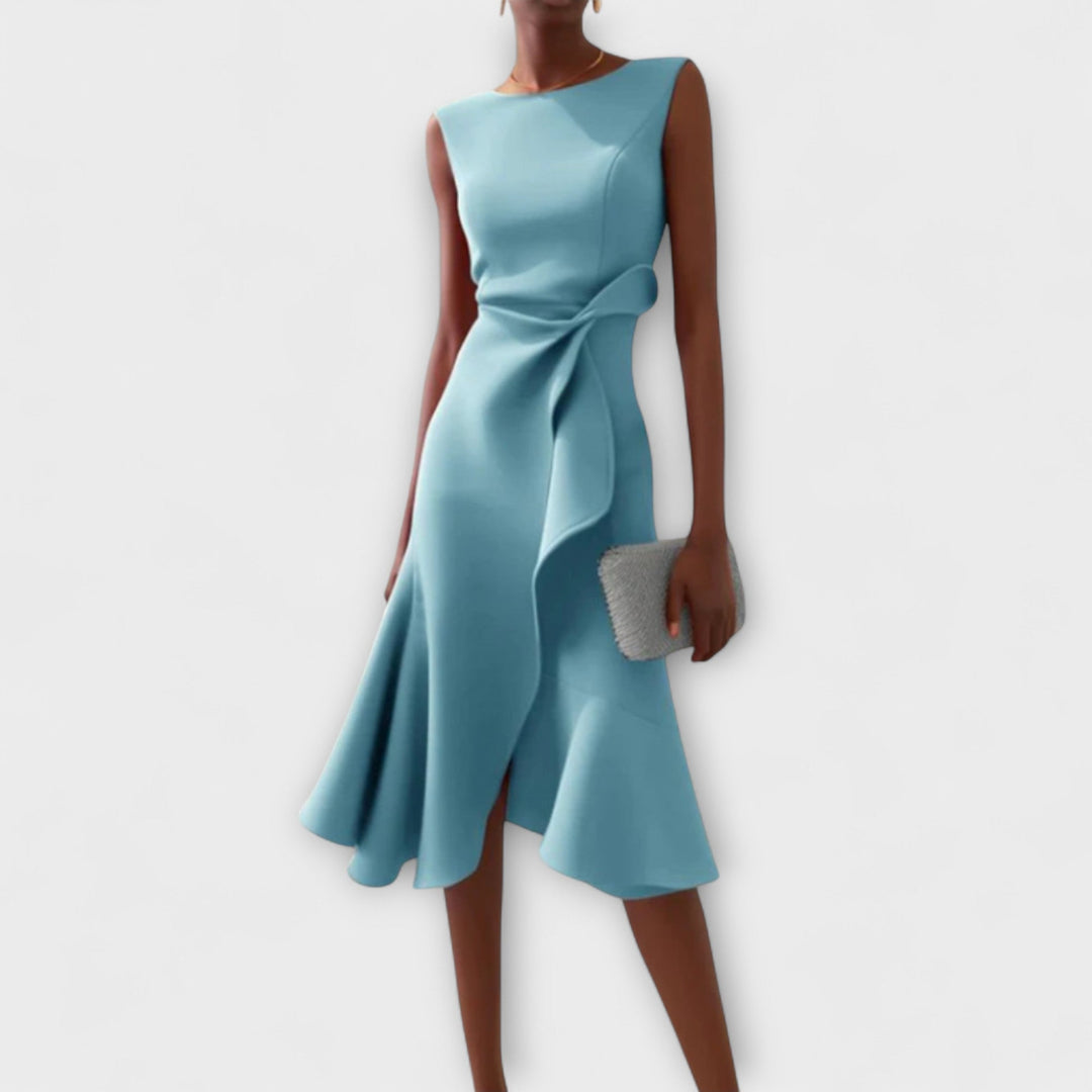 Juliette™ – Draped Asymmetrical Midi Dress