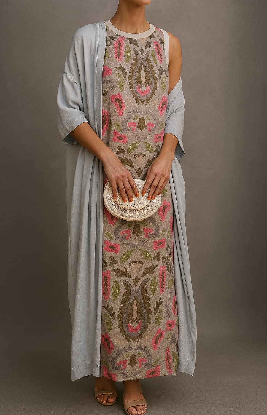 Lila™ – Elegant Flowy Long Dress with Matching Shawl for Special Occasions