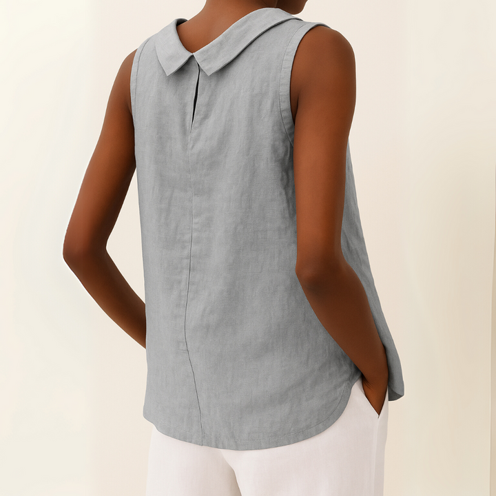 Hayley™ | Sleeveless Roll Collar Top