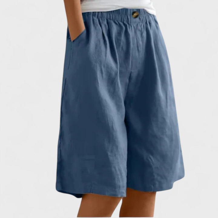 Amanda™ – Effortless Wide-Leg Linen Blend Shorts