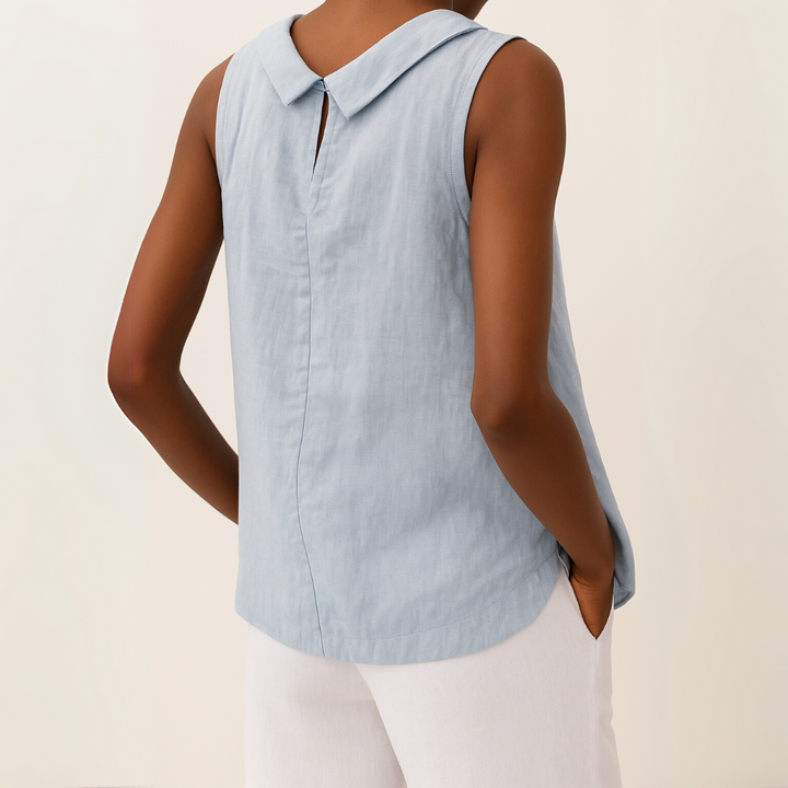 Hayley™ | Sleeveless Roll Collar Top