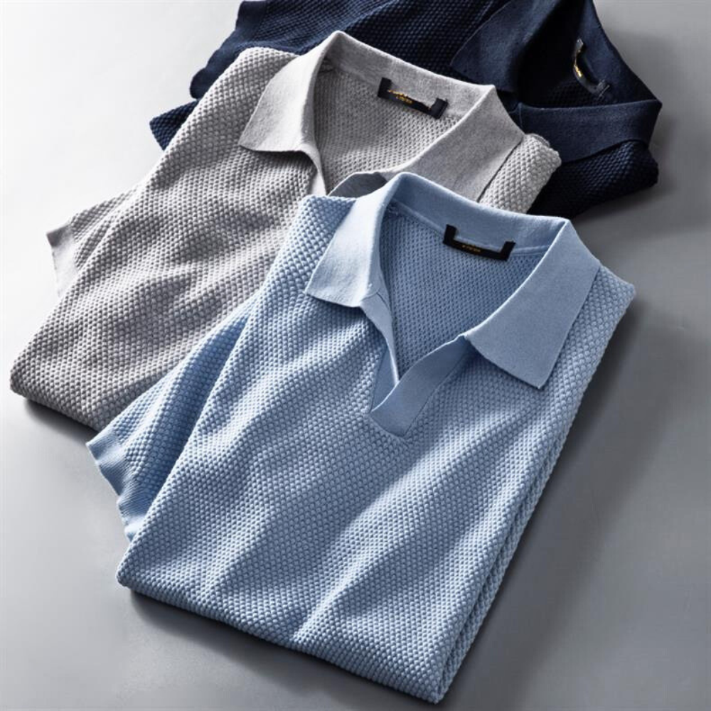 Timothy™ – Modern Waffle-Knit Polo for Effortless Everyday Polish
