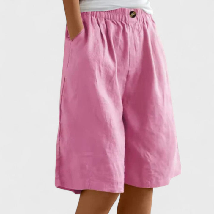 Amanda™ – Effortless Wide-Leg Linen Blend Shorts